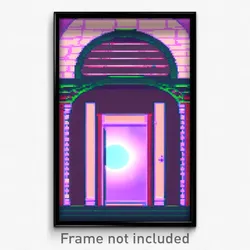 Pixel Art Poster - Virtual Hideout (8 Bit Psychedelic Trippy Video Game Print)