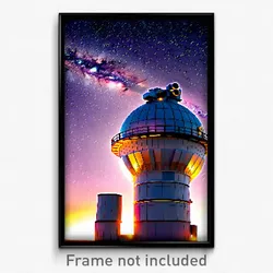 Pixel Art Poster - Cool Observatory (8 Bit Psychedelic Trippy Video Game Print)