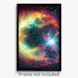 Pixel Art Poster - Vibrating Nebula (8 Bit Psychedelic Trippy Video Game Print)