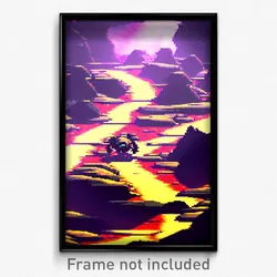 Pixel Art Poster - Detailed Badland (8 Bit Psychedelic Trippy Video Game Print)