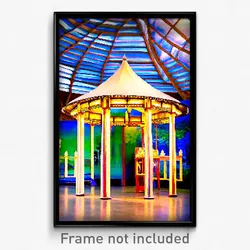 Pixel Art Poster - Artistic Pavillion (8 Bit Psychedelic Video Game Print)