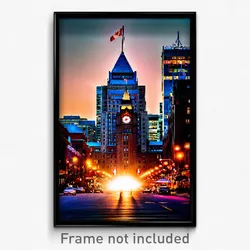 Pixel Art Poster - Noted Canadian City (8 Bit Psychedelic Video Game Print)