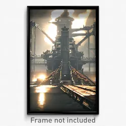 Pixel Art Poster - Colossal Foundry (8 Bit Psychedelic Trippy Video Game Print)