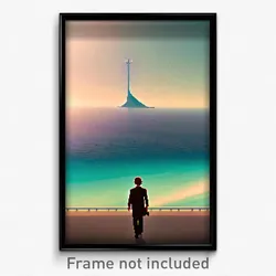 Pixel Art Poster - Faraway Gulf (8 Bit Psychedelic Trippy Video Game Print)