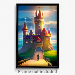 Pixel Art Poster - Unimaginable Castle (8 Bit Psychedelic Video Game Print)