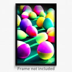 Pixel Art Poster - Modern Easter Eggs (8 Bit Psychedelic Video Game Print)