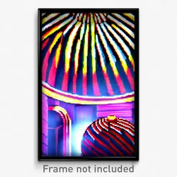 Pixel Art Poster - Striped Dome (8 Bit Psychedelic Trippy Video Game Print)