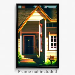 Pixel Art Poster - Familiar House (8 Bit Psychedelic Trippy Video Game Print)