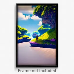 Pixel Art Poster - Jaw Dropping Archipelago (8 Bit Psychedelic Video Game Print)