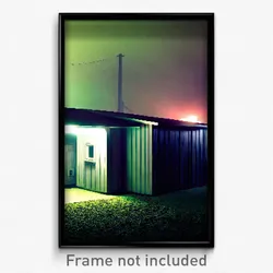 Pixel Art Poster - Menacing Outbuilding (8 Bit Psychedelic Video Game Print)