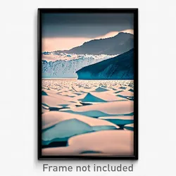 Pixel Art Poster - Gigantic Glacier (8 Bit Psychedelic Trippy Video Game Print)