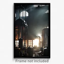 Pixel Art Poster - Dark Brewery (8 Bit Psychedelic Trippy Video Game Print)