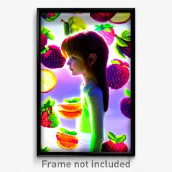 Pixel Art Poster - Fruity Well (8 Bit Psychedelic Trippy Weird Video Game Print)