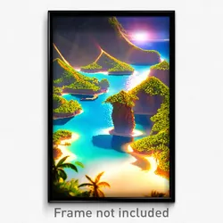 Pixel Art Poster - Rich Exotic Island (8 Bit Psychedelic Video Game Print)