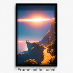 Pixel Art Poster - Brilliant Promontory (8 Bit Psychedelic Video Game Print)