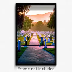 Pixel Art Poster - Wide Cemetery (8 Bit Psychedelic Trippy Video Game Print)