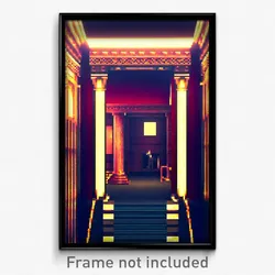 Pixel Art Poster - Awesome Hideout (8 Bit Psychedelic Trippy Video Game Print)