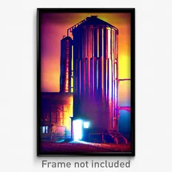 Pixel Art Poster - Creepy Silo (8 Bit Psychedelic Trippy Weird Video Game Print)