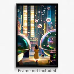 Pixel Art Poster - Bubbly New York (8 Bit Psychedelic Trippy Video Game Print)
