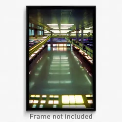 Pixel Art Poster - Old Stock Trading Floor (8 Bit Psychedelic Video Game Print)