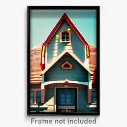 Pixel Art Poster - Quirky Dormer (8 Bit Psychedelic Trippy Video Game Print)