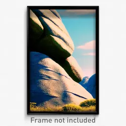 Pixel Art Poster - Sky Blue Rock (8 Bit Psychedelic Trippy Video Game Print)