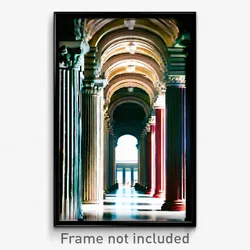 Pixel Art Poster - Lavish Colonnade (8 Bit Psychedelic Trippy Video Game Print)