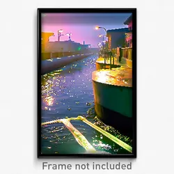 Pixel Art Poster - Plastic Waterway (8 Bit Psychedelic Trippy Video Game Print)