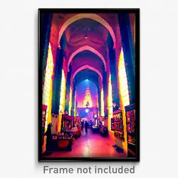 Pixel Art Poster - Imaginative Bazaar (8 Bit Psychedelic Video Game Print)