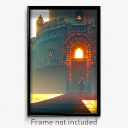 Pixel Art Poster - Sweet Fortress (8 Bit Psychedelic Trippy Video Game Print)