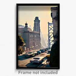 Pixel Art Poster - Damaged San Francisco (8 Bit Psychedelic Video Game Print)