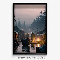 Pixel Art Poster - Dreary Encampment (8 Bit Psychedelic Trippy Video Game Print)