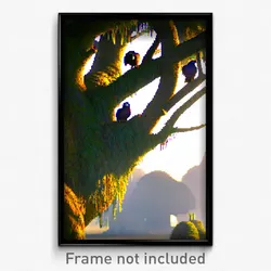Pixel Art Poster - Mushy Rookery (8 Bit Psychedelic Trippy Video Game Print)