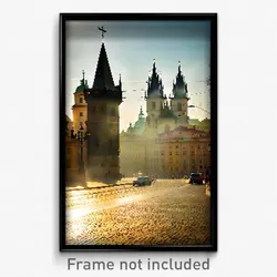 Pixel Art Poster - Smoggy Prague (8 Bit Psychedelic Trippy Video Game Print)