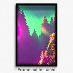 Pixel Art Poster - Glitchy Ridgeline (8 Bit Psychedelic Trippy Video Game Print)