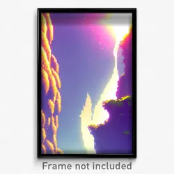 Pixel Art Poster - Fluid Isthmus (8 Bit Psychedelic Trippy Video Game Print)