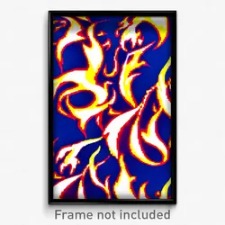Pixel Art Poster - Creative Flame (8 Bit Psychedelic Trippy Video Game Print)