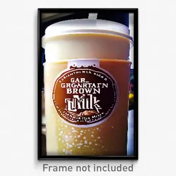 Pixel Art Poster - Gargantuan Brown Sugar Milk Tea (8 Bit Video Game Print)