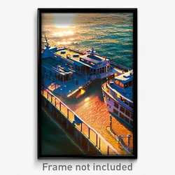 Pixel Art Poster - Thin Ferry (8 Bit Psychedelic Trippy Weird Video Game Print)