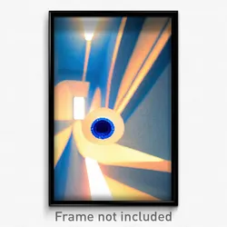 Pixel Art Poster - Blue Aperture (8 Bit Psychedelic Trippy Video Game Print)