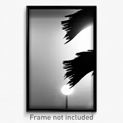 Pixel Art Poster - Black And White Fells (8 Bit Psychedelic Video Game Print)