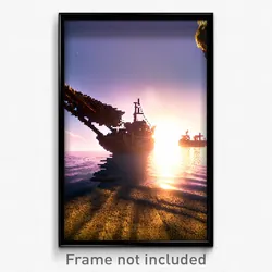Pixel Art Poster - Extra Small Shipwreck (8 Bit Psychedelic Video Game Print)