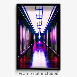 Pixel Art Poster - Electric Hallway (8 Bit Psychedelic Trippy Video Game Print)
