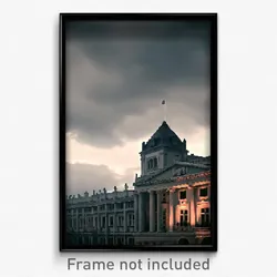 Pixel Art Poster - Gloomy Historical Architecture (8 Bit Video Game Print)
