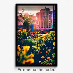 Pixel Art Poster - Flowery Mexico City (8 Bit Psychedelic Video Game Print)