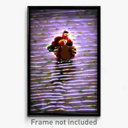 Pixel Art Poster - Wire Frame Glitchy Thanksgiving (8 Bit Video Game Print)