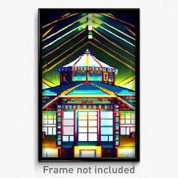 Pixel Art Poster - Puzzling Pavillion (8 Bit Psychedelic Video Game Print)