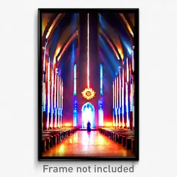 Pixel Art Poster - Famous Sanctum (8 Bit Psychedelic Trippy Video Game Print)