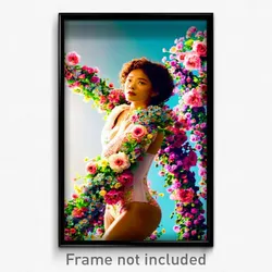 Pixel Art Poster - Flowery Body (8 Bit Psychedelic Trippy Video Game Print)