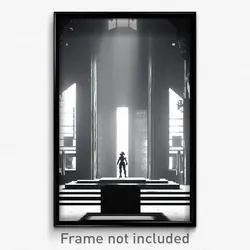 Pixel Art Poster - Colorless Sanctuary (8 Bit Psychedelic Video Game Print)